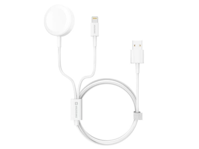 Nabíjačka SWISSTEN WIRELESS 2v1 iWatch A LIGHTNING - USB bezdrôtová