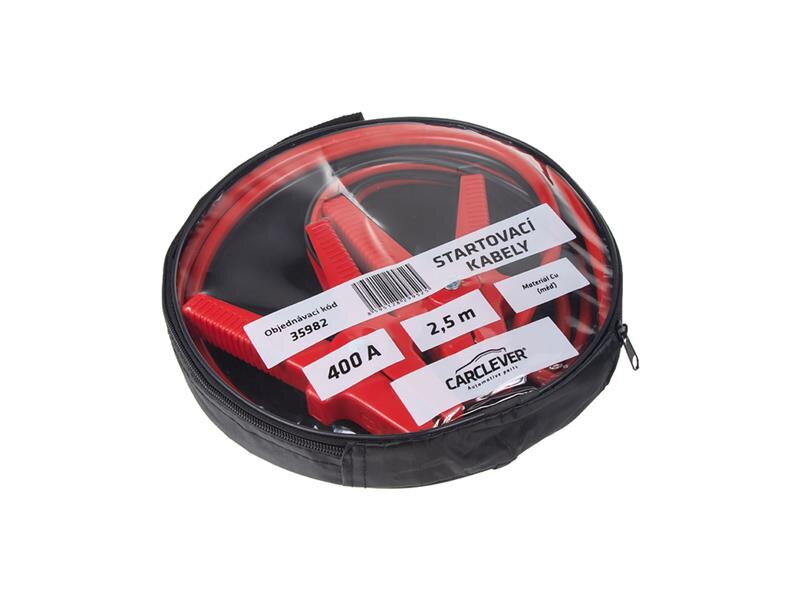 Káble štartovacie 400A 2,5m CARCLEVER 35982 100% meď Káble štartovacie 400A 2,5m CARCLEVER 35982 100% meď