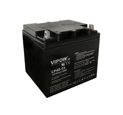 Baterie olověná 12V/40Ah VIPOW bezúdržbový akumulátor Baterie olověná 12V/40Ah VIPOW bezúdržbový akumulátor
