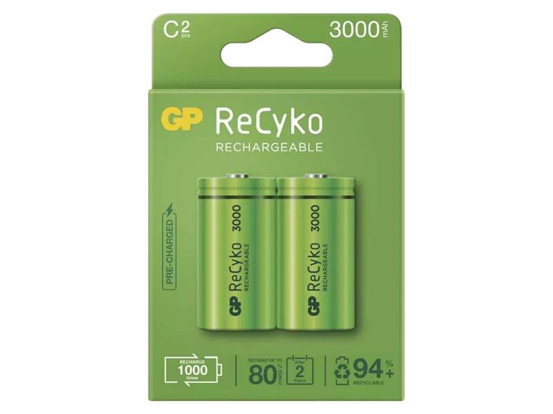 Batérie C (R14) nabíjecí 1,2V/3000mAh GP Recyko  2ks