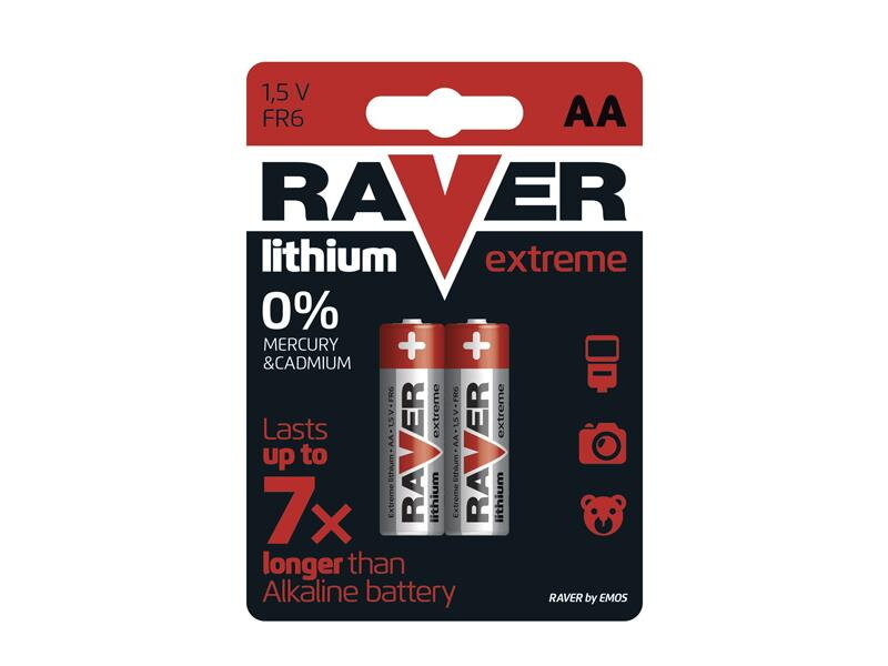 Batéria AA (R6) lithium RAVER Batéria AA (R6) lithium RAVER
