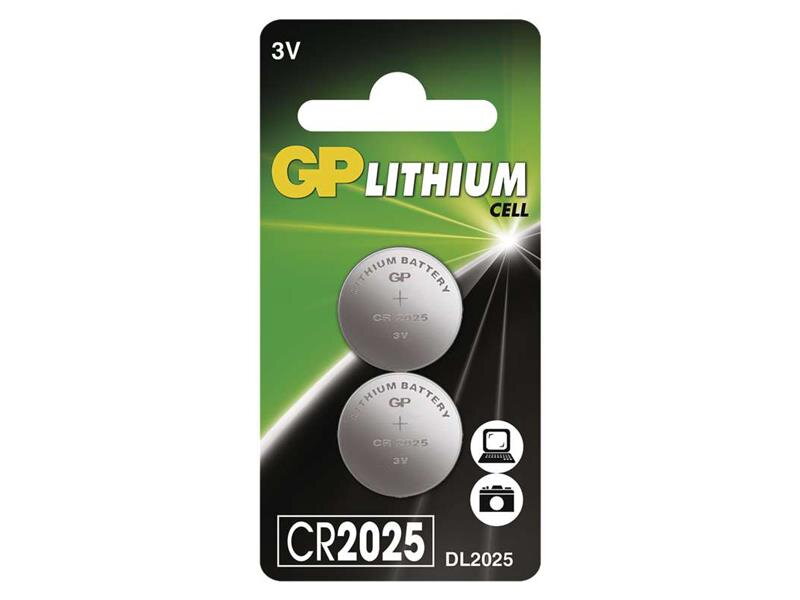 Batéria    CR2025 GP lítiová (blister 2 kusy)