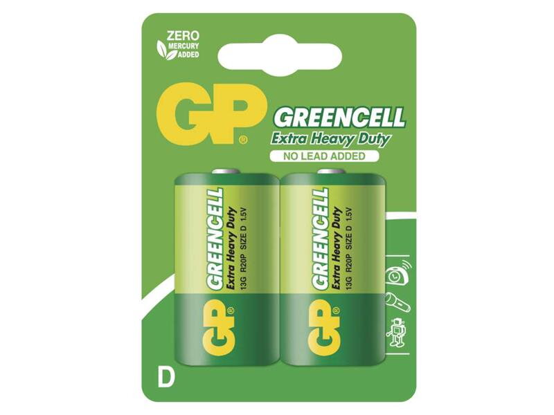 Bateria D (R20) Zn-Cl GP Greencell 2ks Bateria D (R20) Zn-Cl GP Greencell 2ks