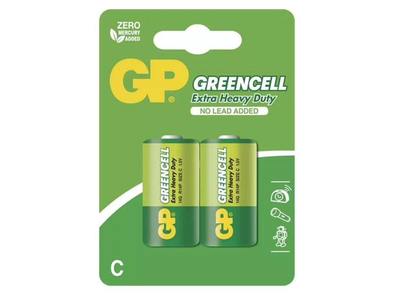 Batéria C (R14) Zn-Cl GP Greencell 2ks Batéria C (R14) Zn-Cl GP Greencell 2ks