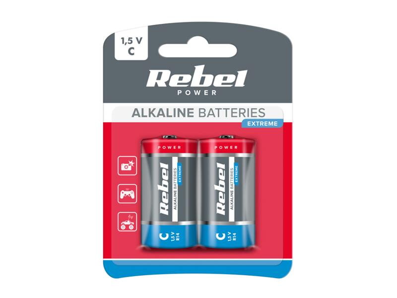 Batéria C (R14) alkalická REBEL EXTREME Alkaline Power 2BP BAT0093B