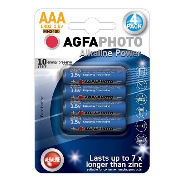 Batéria AAA (LR03) alkalická AGFAPHOTO Power 4ks / blister Batéria AAA (LR03) alkalická AGFAPHOTO Power 4ks / blister
