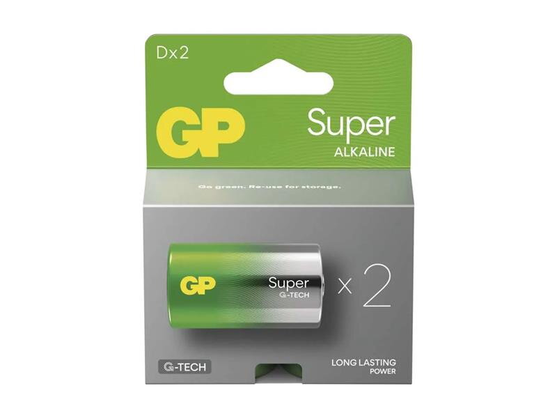 Baterie D (R20) alkalická GP Super 2ks Baterie D (R20) alkalická GP Super 2ks