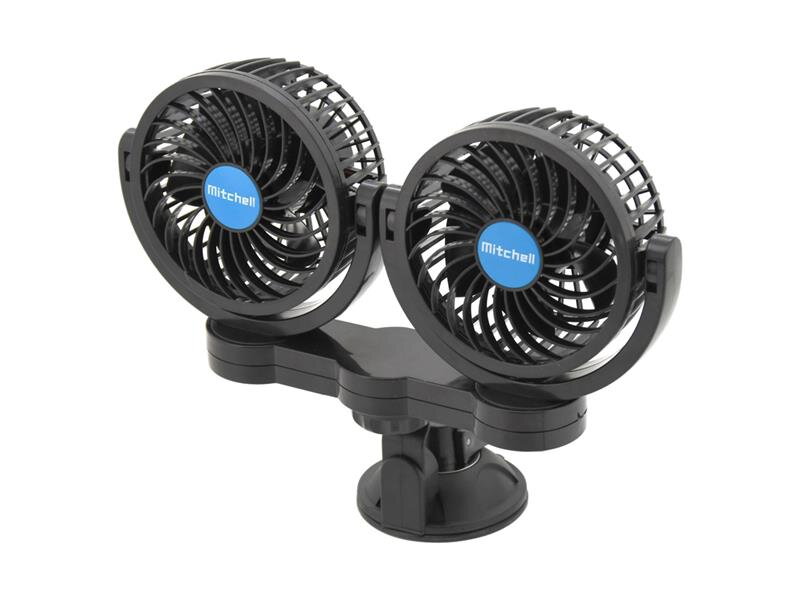 Ventilátor MITCHELL DUO 2x108mm 12V na přísavku