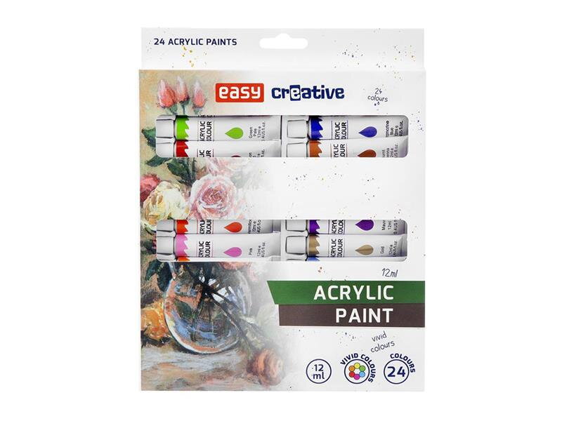 Akrylové farby EASY CREATIVE 24 farieb 12ml Akrylové farby EASY CREATIVE 24 farieb 12ml