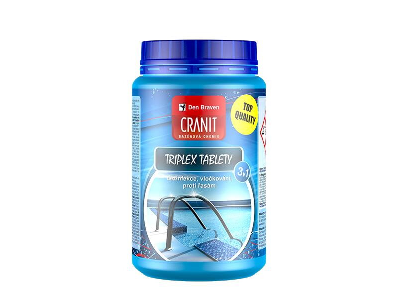 Multifunkčné tablety pre chlórovú dezinfekciu bazénovej vody CRANIT Triplex 3v1 1kg Multifunkčné tablety pre chlórovú dezinfekciu bazénovej vody CRANIT Triplex 3v1 1kg
