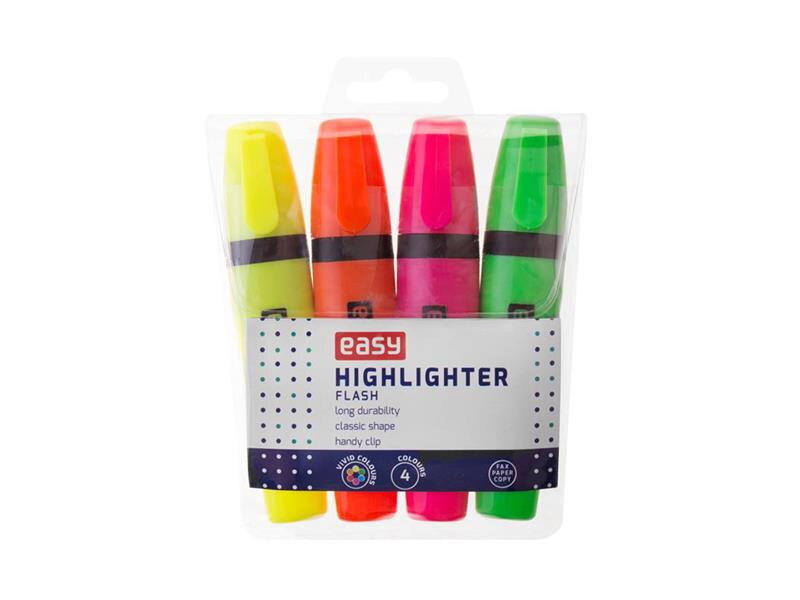 Zvýrazňovač EASY Flash Neon 4ks Zvýrazňovač EASY Flash Neon 4ks