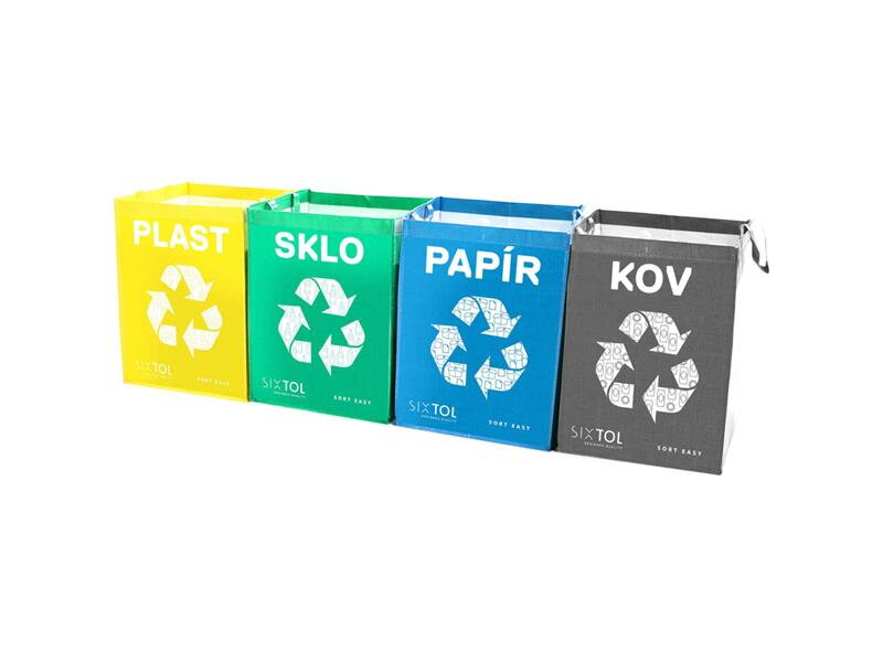 Tašky na triedený odpad SIXTOL Sort Easy 4 Metal 4x36l Tašky na triedený odpad SIXTOL Sort Easy 4 Metal 4x36l