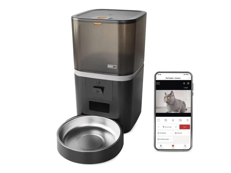 Smart automat na krmivo EMOS Pet Care s kamerou, 6 l, čierny, Wi-Fi Tuya Smart automat na krmivo EMOS Pet Care s kamerou, 6 l, čierny, Wi-Fi Tuya