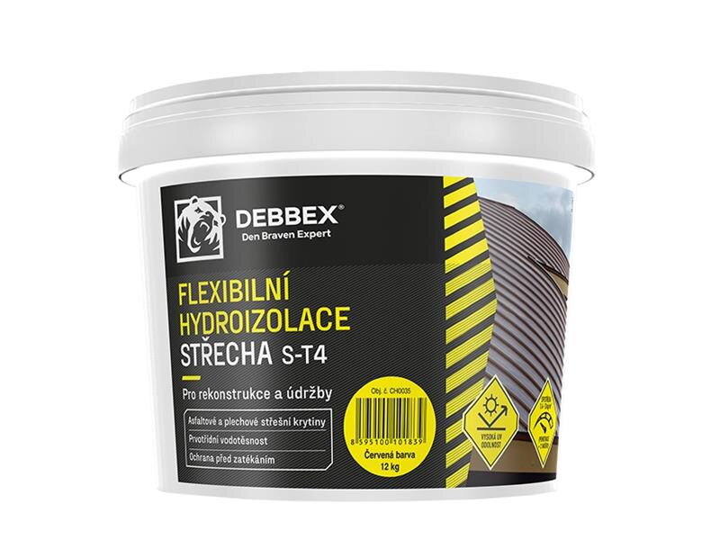 Flexibilná hydroizolácia STRECHA S-T4 DEŇ BRAVEN DEBBEX červenohnedá 5kg