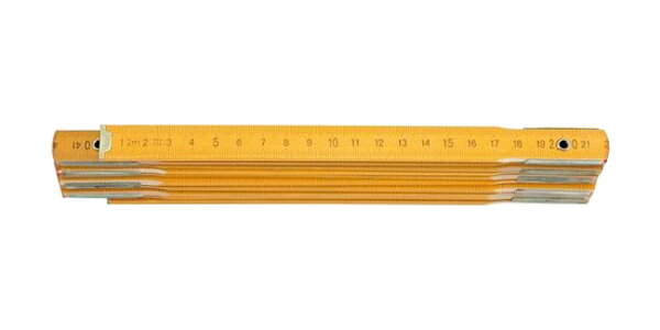 Metr skládací 2 m dřevěný žlutý