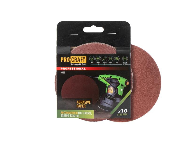 Papiere brúsne P60 PROCRAFT K125 10ks Papiere brúsne P60 PROCRAFT K125 10ks