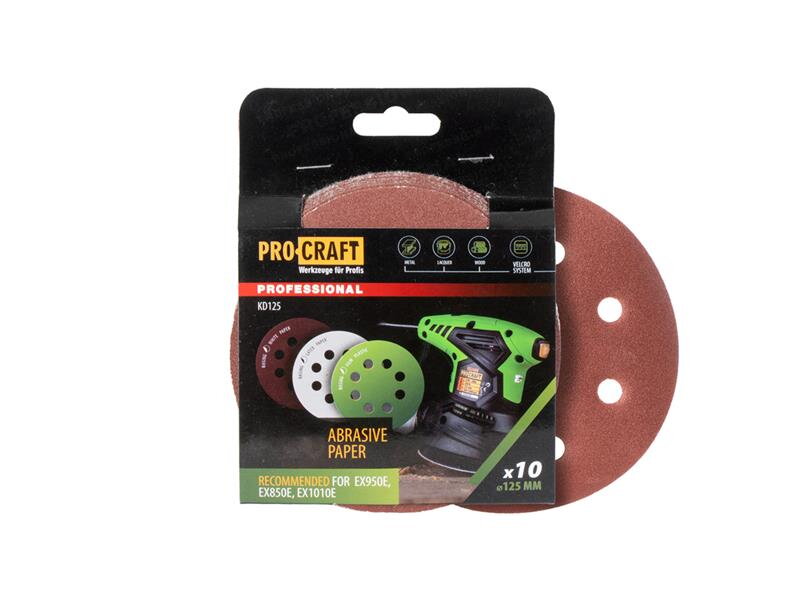 Papiere brúsne P40 PROCRAFT KD125 10ks Papiere brúsne P40 PROCRAFT KD125 10ks