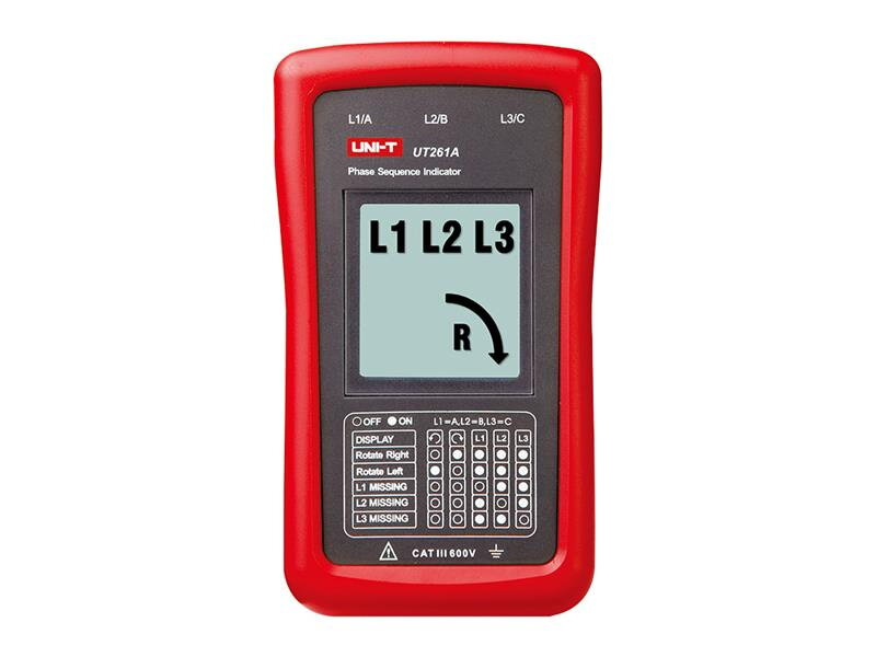 Tester rotácie fáz a indikátor otáčok motora UNI-T UT261A Tester rotácie fáz a indikátor otáčok motora UNI-T UT261A