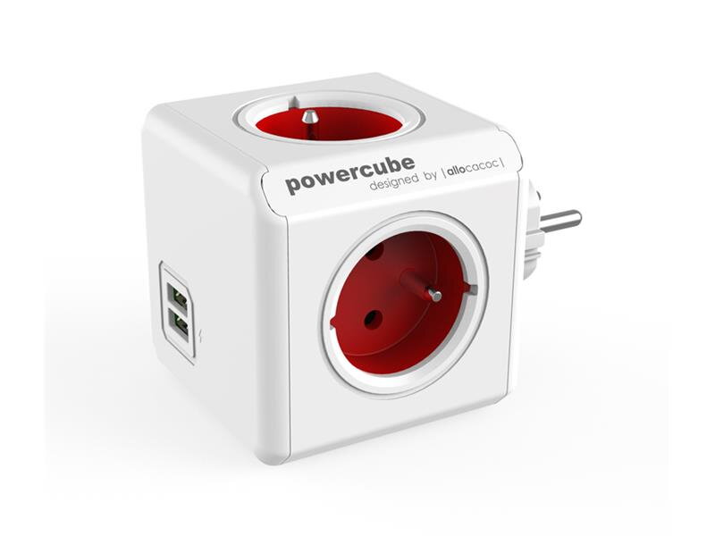 Zásuvka PowerCube ORIGINAL USB červená