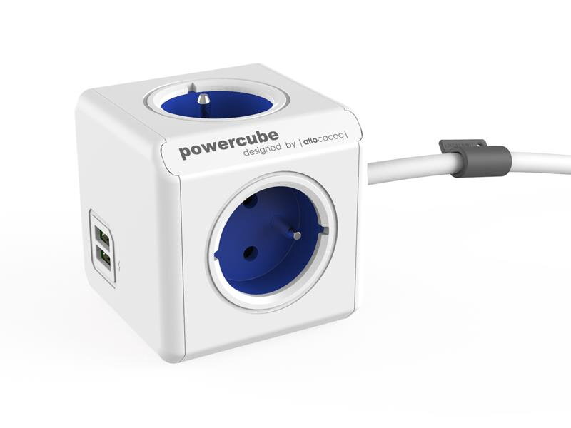 Zásuvka PowerCube EXTENDED USB s káblom 1.5m modrá Zásuvka PowerCube EXTENDED USB s káblom 1.5m modrá