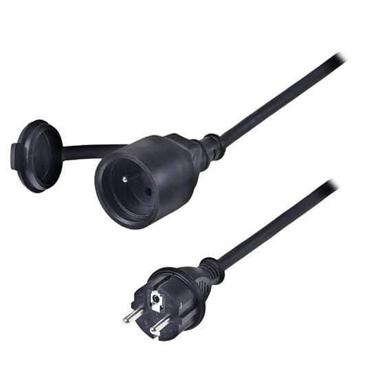 Prodlužovací přívod - spojka, 1 zásuvka, černá, gumová, 5m SOLIGHT PS30 Prodlužovací přívod - spojka, 1 zásuvka, černá, gumová, 5m SOLIGHT PS30