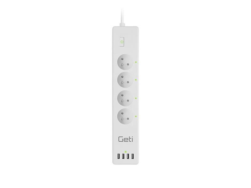 Predlžovací prívod Smart Geti GSS04, 4 zásuvky, 4x USB, Tuya Predlžovací prívod Smart Geti GSS04, 4 zásuvky, 4x USB, Tuya