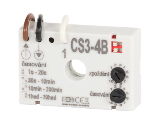 Časový spínač CS3-4B pro ventilátory se zpožděním bez nulového vodiče Časový spínač CS3-4B pro ventilátory se zpožděním bez nulového vodiče