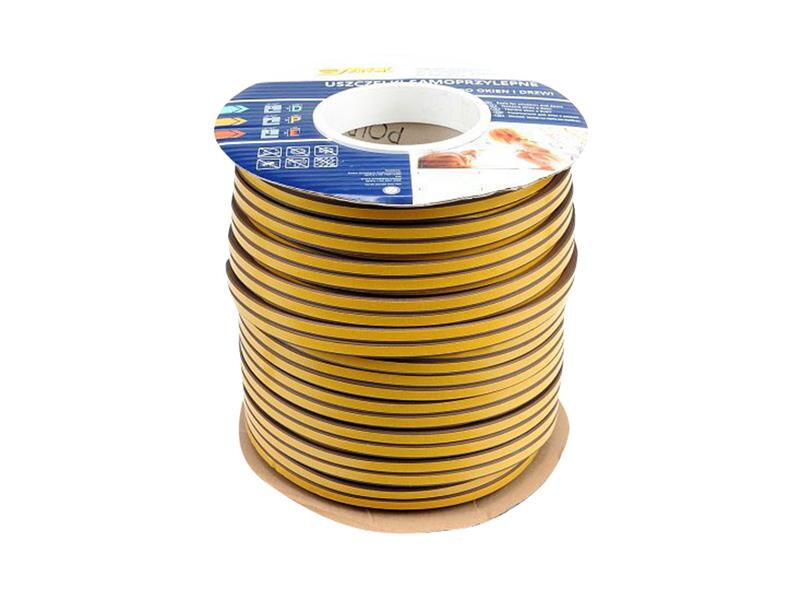 Těsnění do oken a dveří samolepící 9x7,4mm TYP D hnědé 100M Těsnění do oken a dveří samolepící 9x7,4mm TYP D hnědé 100M