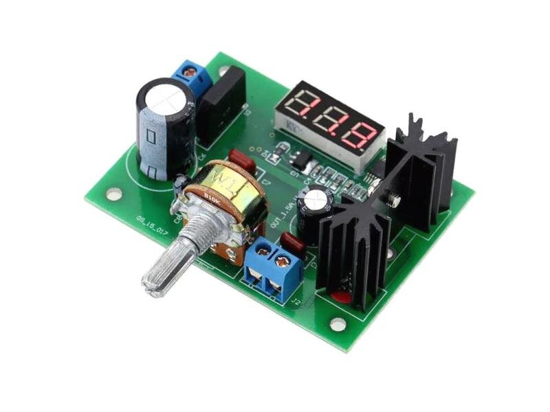 Napájací modul, stabilizovaný zdroj s LM317 a voltmetrom Napájací modul, stabilizovaný zdroj s LM317 a voltmetrom