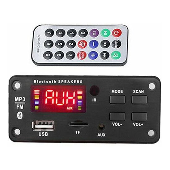 FM rádio, prehrávač MP3 s bluetooth 5.0, diaľkové ovládanie, napája. 5-14V FM rádio, prehrávač MP3 s bluetooth 5.0, diaľkové ovládanie, napája. 5-14V