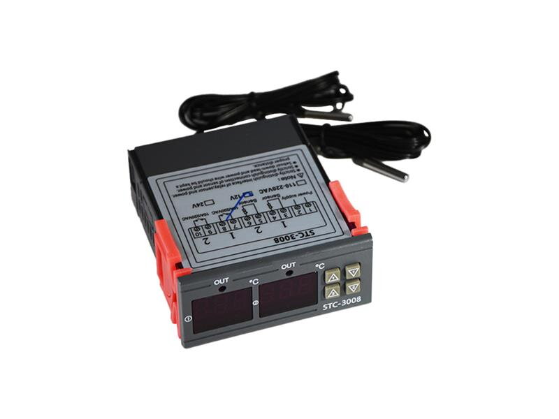 Digitálny duálny termostat - STC-3008 rozsah -55 ° C ~ 120 ° C, 12V DC, 1m kábel Digitálny duálny termostat - STC-3008 rozsah -55 ° C ~ 120 ° C, 12V DC, 1m kábel