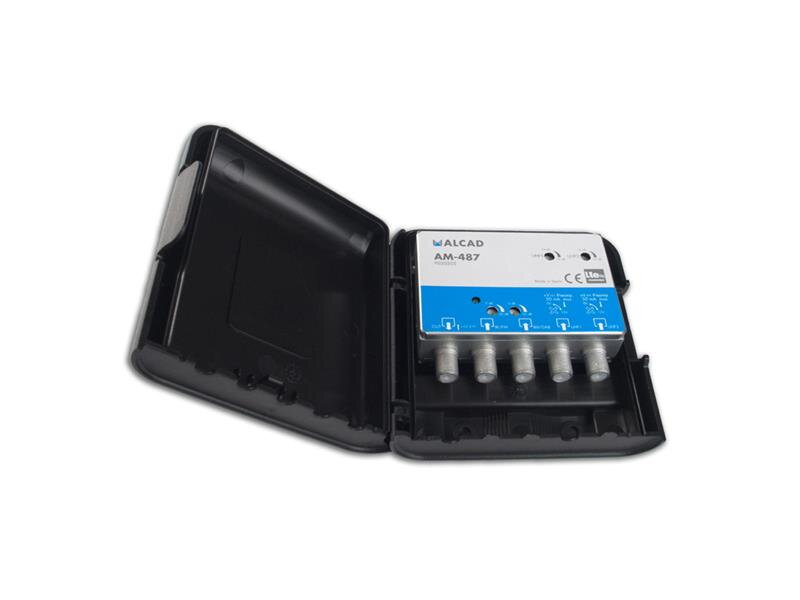Anténny zosilňovač ALCAD AM487,na stožiar,1xFM G20dB, 1xDAB G20dB, 2xUHF G32dB, filter 5G, U108dBµV Anténny zosilňovač ALCAD AM487,na stožiar,1xFM G20dB, 1xDAB G20dB, 2xUHF G32dB, filter 5G, U108dBµV